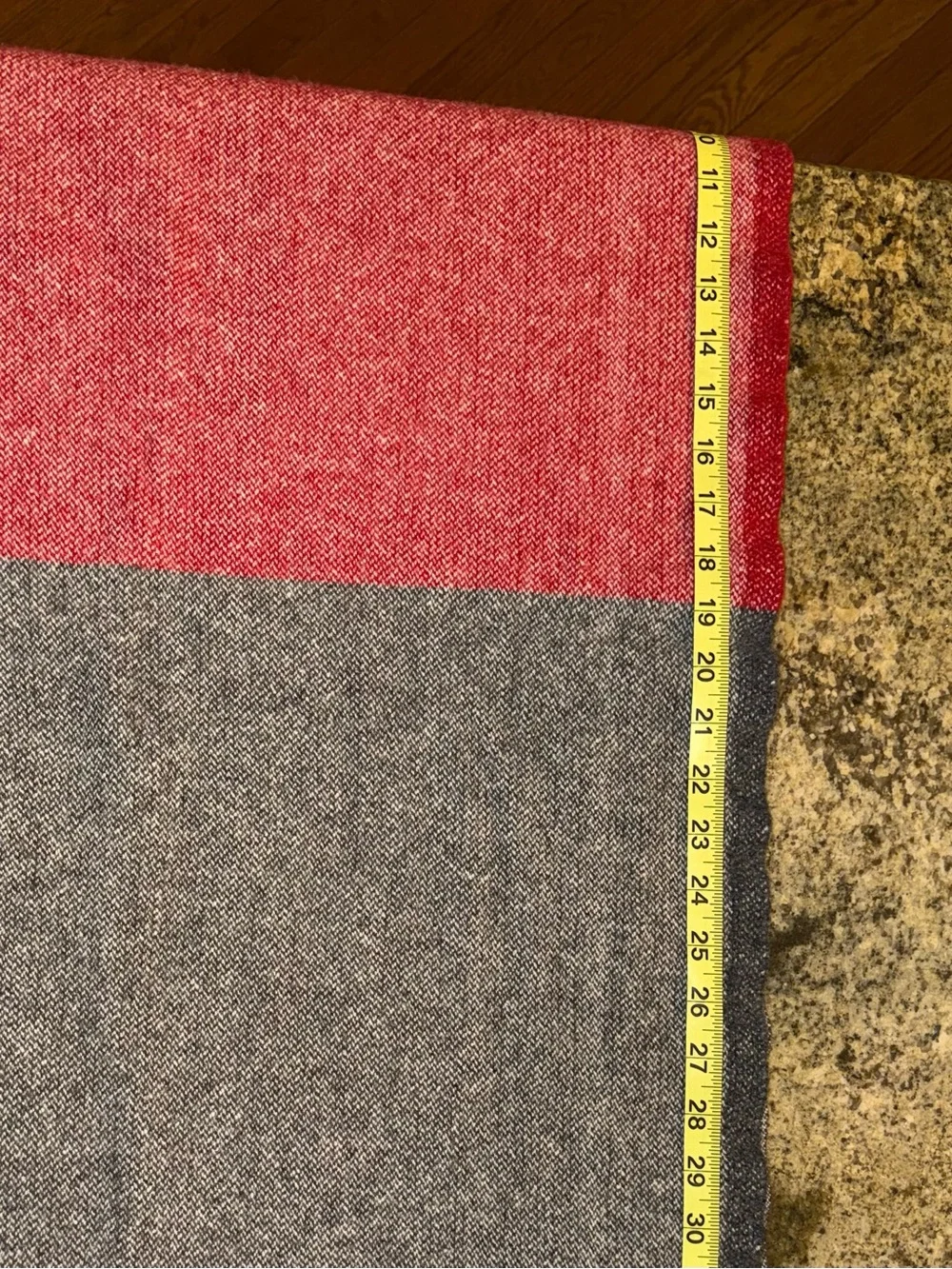 Cannon River Faribault Wool Throw Blanket Gray Red Cream Made in USA